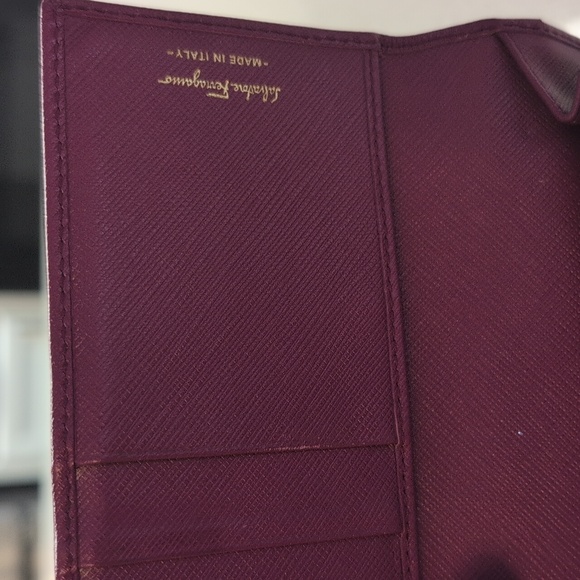 Salvatore Ferragamo Magenta Wallet with Gold Accent - Picture 5 of 5